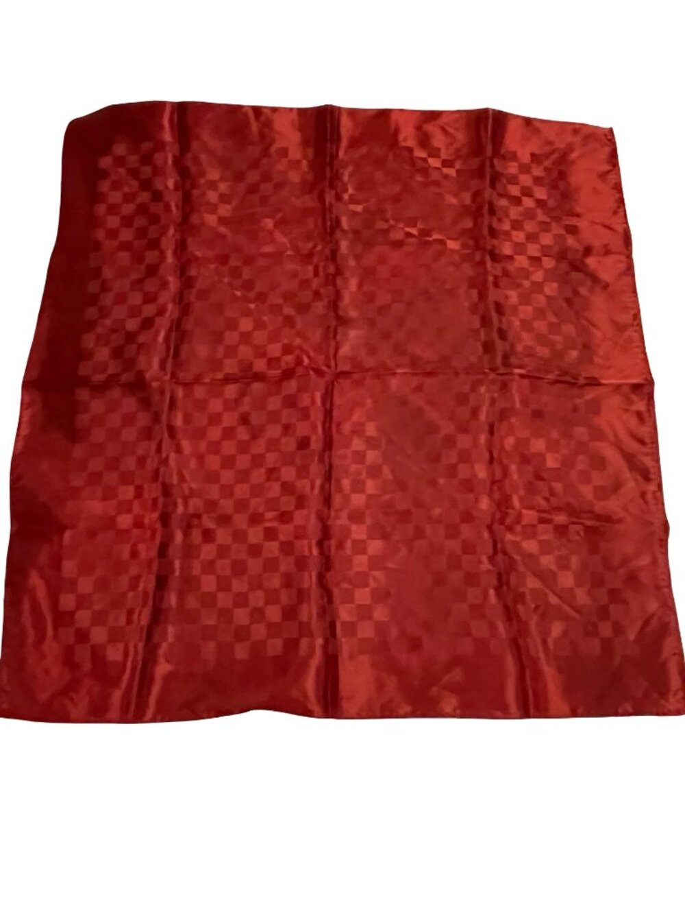 Vintage Red Acetate Scarf Checkerboard Pattern Japan Wassi Scarf Square Satin Fe